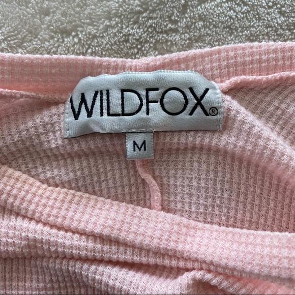 Wildfox Simply Sport Effortless W” Thermal Pullover Sweater/Top - Picture 4 of 10